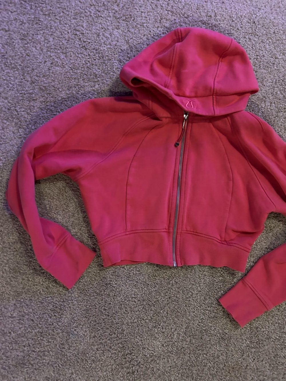 lululemon Scuba Full-Zip Cropped Hoodie Lip Gloss Pink discontinued color - Picture 4 of 8